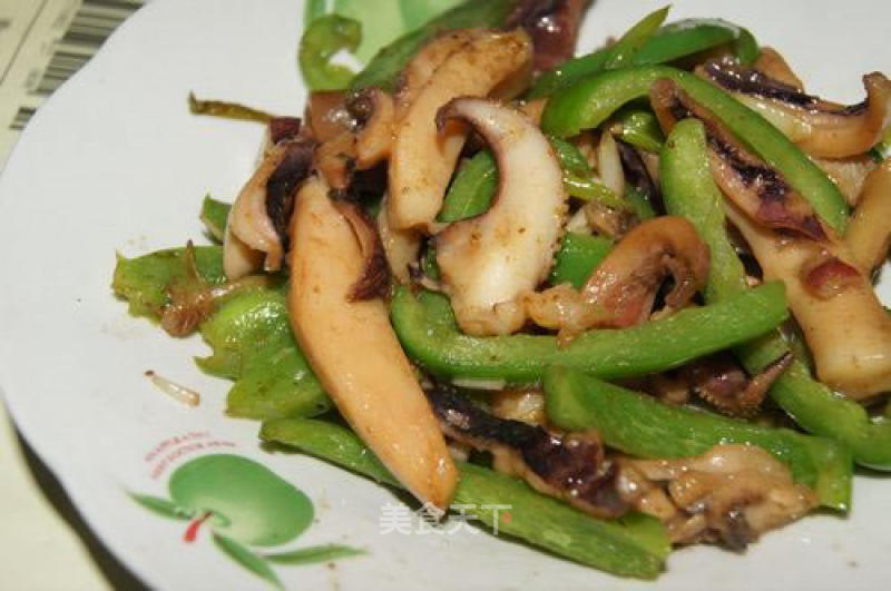 Stir-fried Green Pepper with Cumin Cuttlefish recipe