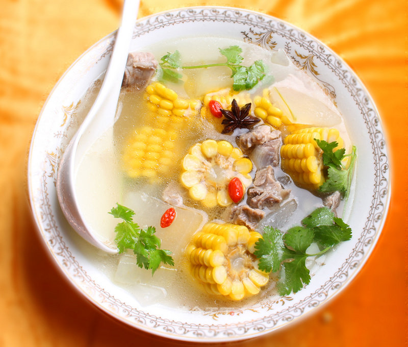 The Practice of Winter Melon and Corn Ribs Soup. recipe