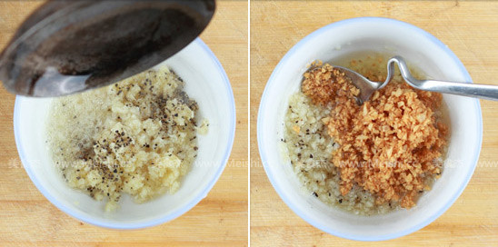 Steamed Fresh Abalone with Gold and Silver Garlic recipe