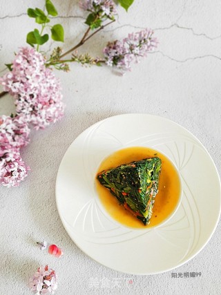 Sesame Oil Spinach Tower recipe