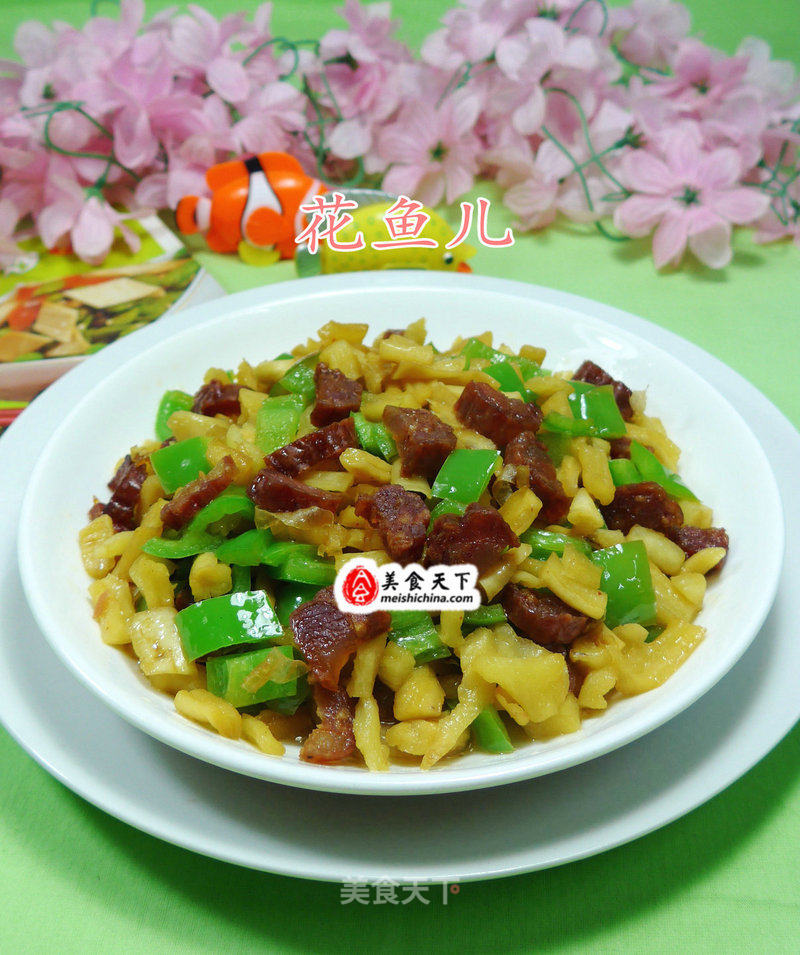 Stir-fried Dried Radish with Hot Pepper and Spicy Sausage recipe