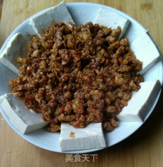 Steamed Tofu with Minced Meat and Chopped Pepper recipe