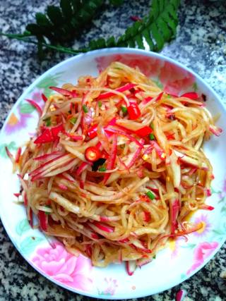 Carmine Shredded Radish in Cold Dressing recipe