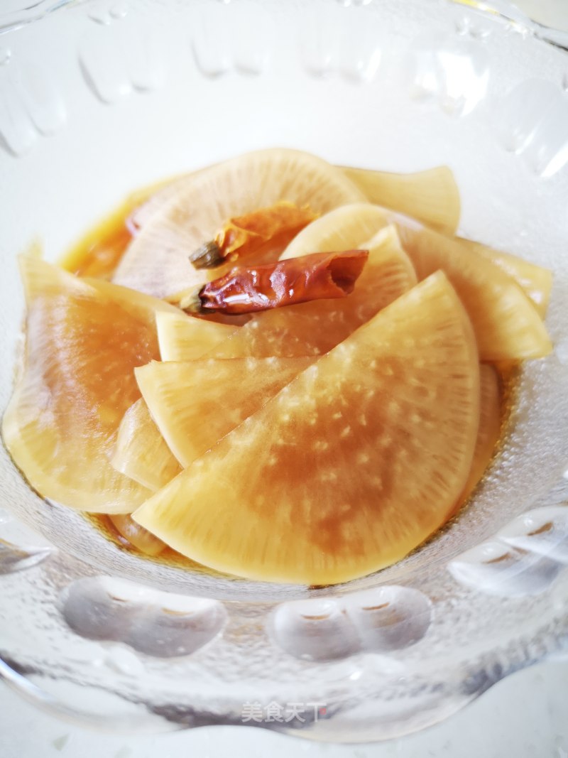Served with Porridge and Side Dishes ~ Sweet and Sour White Radish recipe