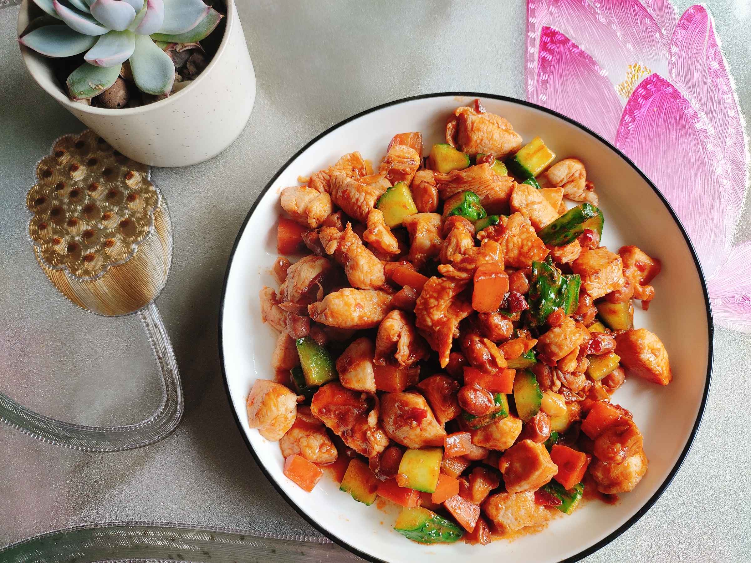 Red But Not Spicy Kung Pao Chicken recipe