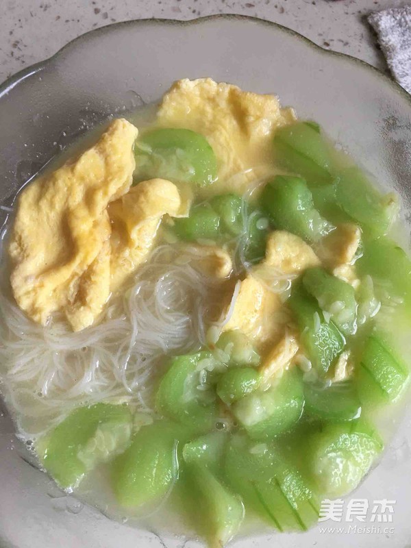 Loofah Egg Soup Rice Noodle Lazy Meal recipe