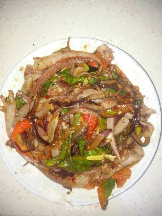 Stir-fried Squid with Scallions recipe