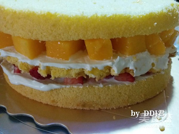 Creamy Fruit Birthday Cake recipe