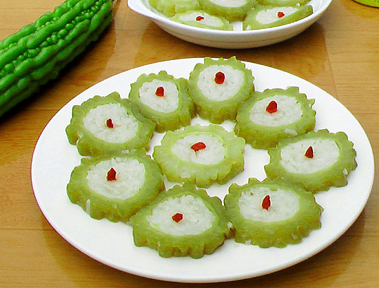 Bitter Gourd Stuffed Glutinous Rice recipe