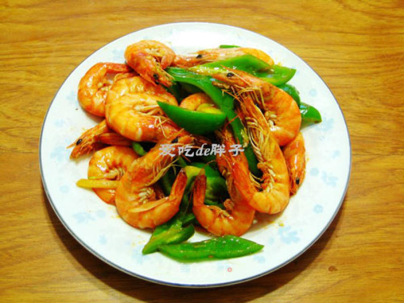 Stir-fried Shrimp with Green Pepper recipe