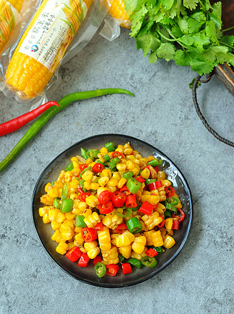 Stir-fried Corn with Green Chilies recipe