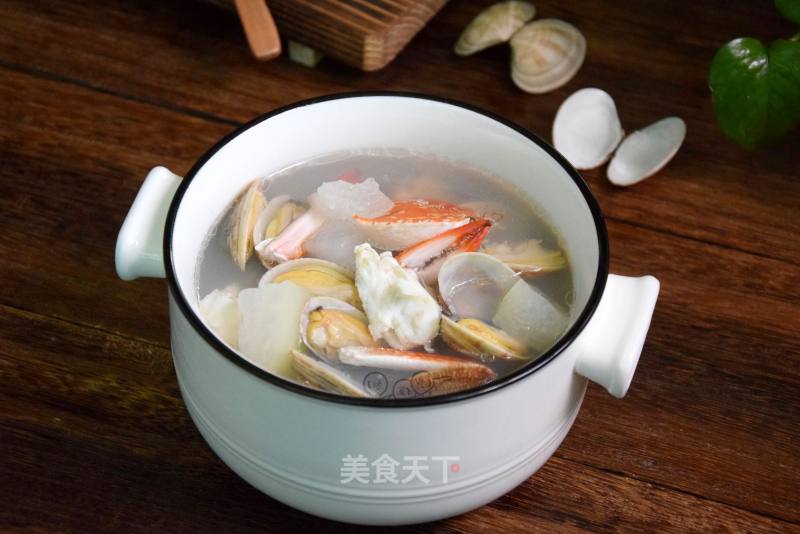 Winter Melon Double Flower Seafood Soup recipe