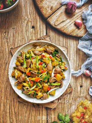 Spicy and Sour Chicken Heart Fried Taro Lotus recipe