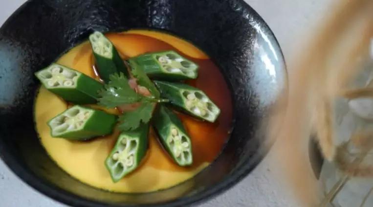 Okra Steamed Egg recipe