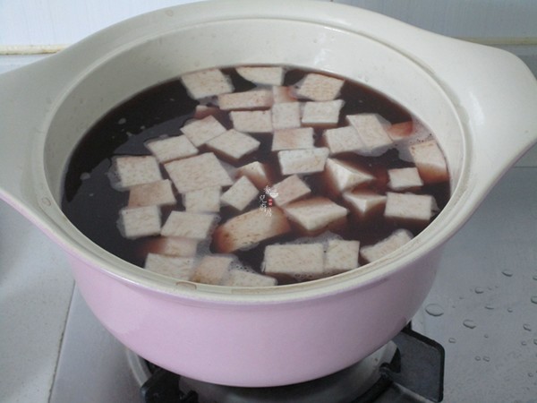 Milky Red Bean Lychee Taro Sweet Soup recipe