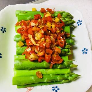 Asparagus with Chopped Peppers recipe