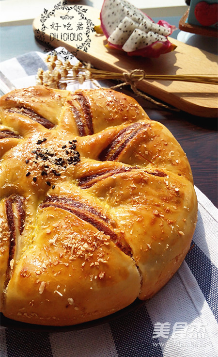 Poolish Bean Paste Flower Bread recipe