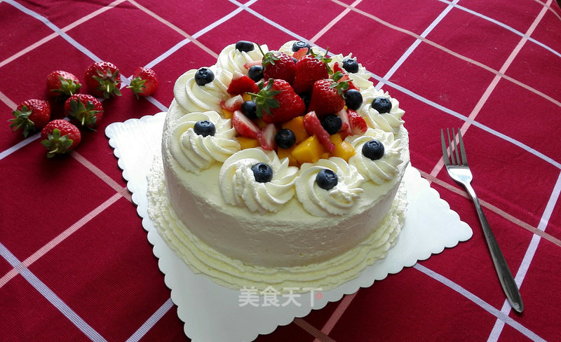 #aca烤明星大赛# Fruit Butter Decorated Flower Cake (eight-inch Super Detailed Edition) recipe