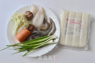 Seafood Fried Rice Cake recipe