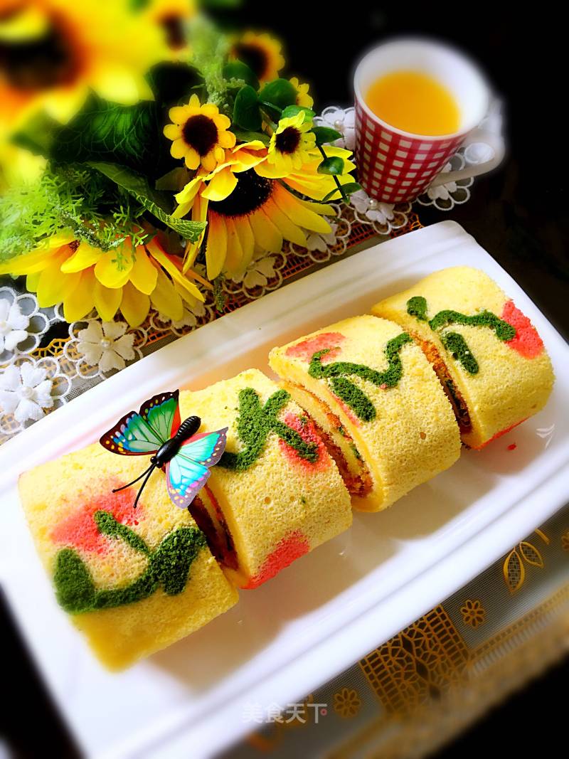 Butterfly Love Flower Cake Roll recipe