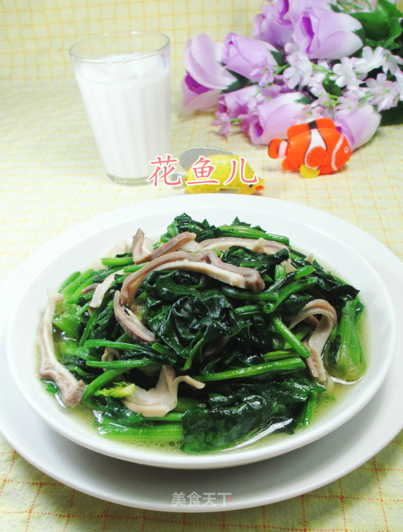 #trust of Beauty#fried Pork Belly with Spinach recipe