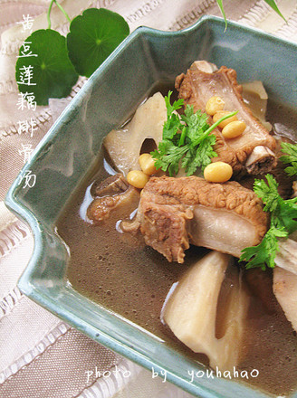 Soybean, Lotus Root and Pork Ribs Soup recipe
