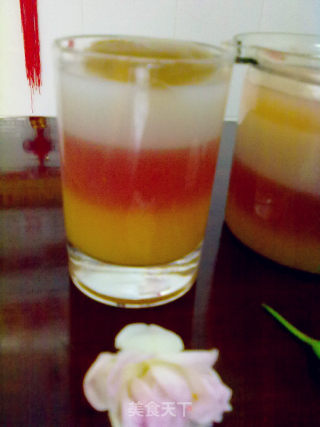 Combination of Three-color Jelly [mango Jelly, Strawberry Jelly, Coconut Jelly] recipe