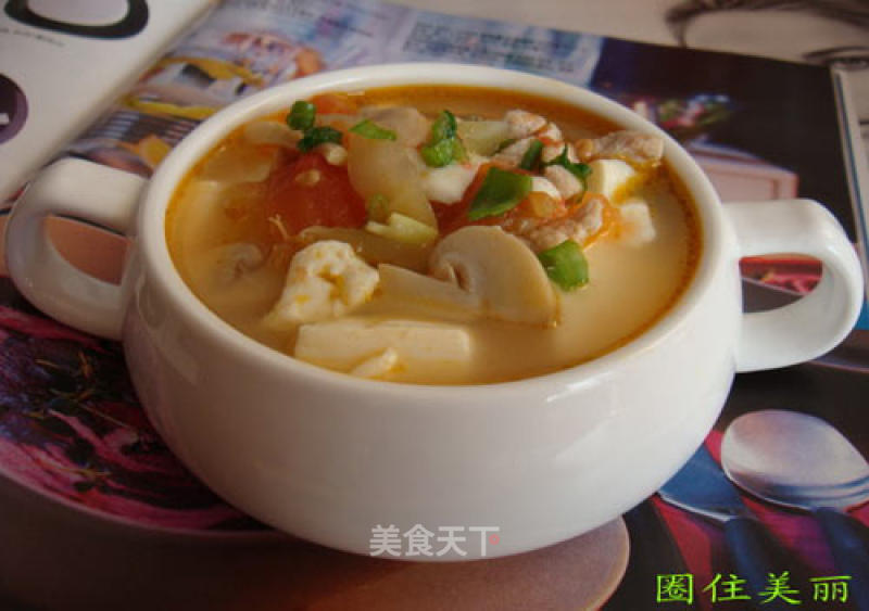 Mustard Pork Tofu Soup recipe