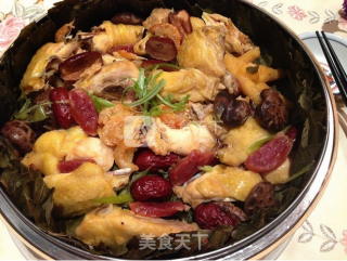 Steamed Chicken with Lotus Leaf recipe