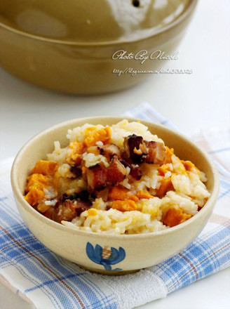 Bacon and Sweet Potato Braised Rice