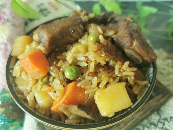 Braised Rice with Potato Ribs recipe