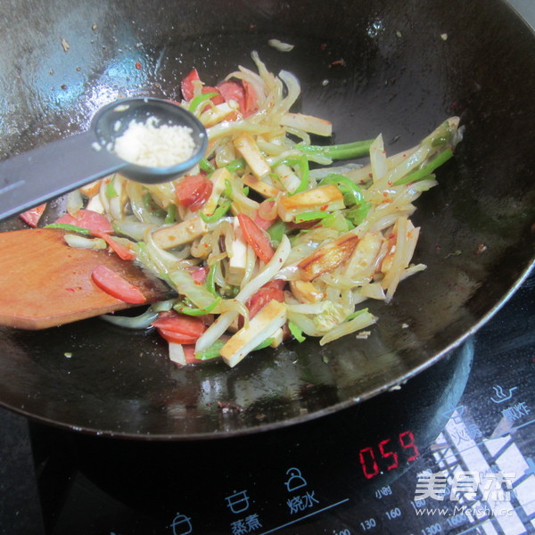 Green Pepper and Cabbage Tofu Shreds recipe