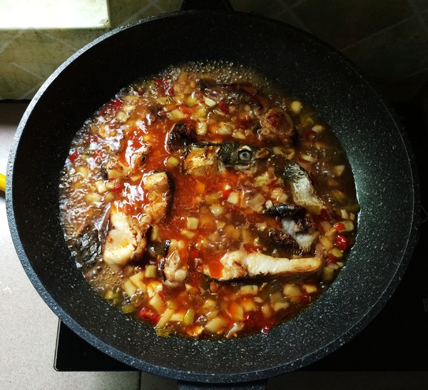 Grilled Grass Carp with Kimchi recipe