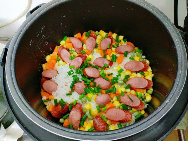 Horqin American Beef Hot Dog Sausage Braised Rice recipe