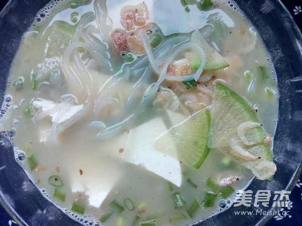 Tofu Soup with Radish and Shrimp Skin recipe