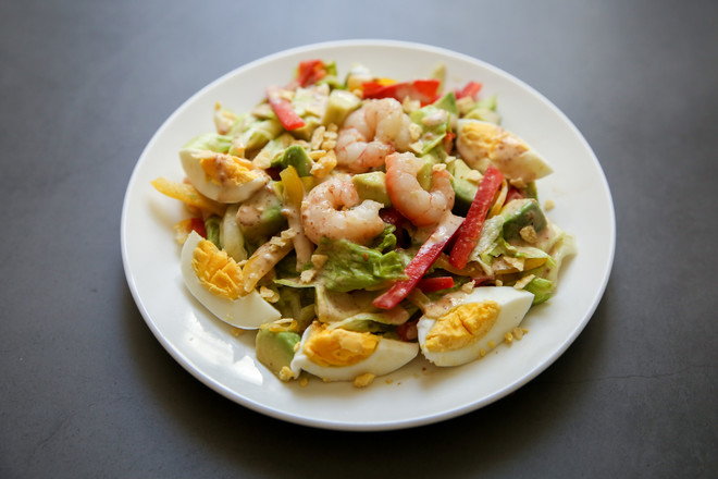 Avocado Prawn Salad#丘比沙汁# recipe