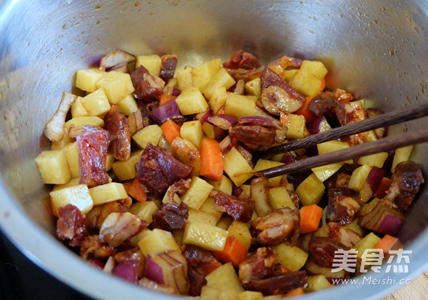 Sausage and Potato Braised Rice recipe
