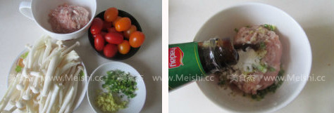 Mushroom Tomato Meatball Soup recipe