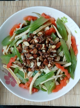 Celery Yuba with Nuts recipe