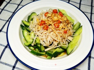 Cucumber with Enoki Mushroom recipe