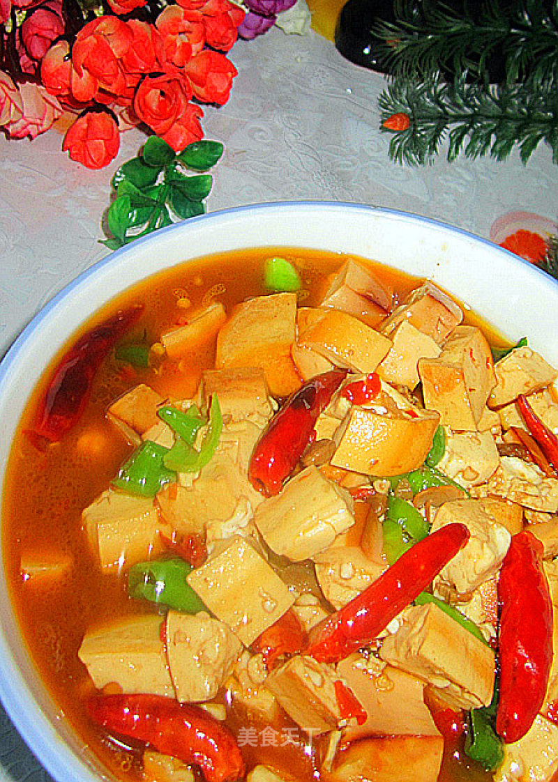 Spicy Tofu Diced with Spicy Sauce recipe