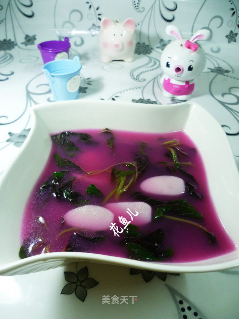 Red Amaranth Rice Cake Soup recipe