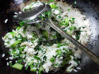 Fried Rice with Shredded Pork and Vegetable Core (curry Flavor) recipe