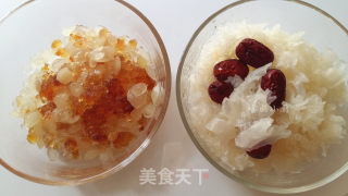 Saponaria Rice Peach Gum White Fungus Soup recipe