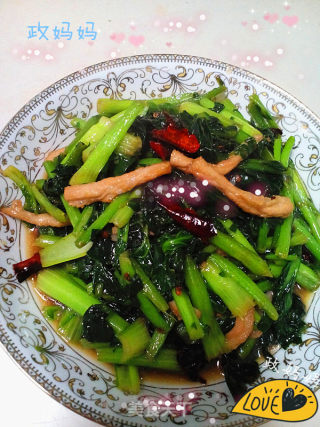 Stir-fried Moss with Shredded Pork recipe