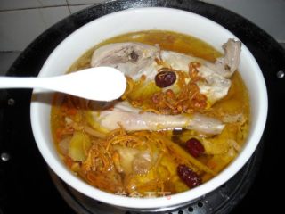 Steamed Chicken Soup with Cordyceps Flower recipe