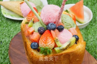 #柏翠大赛# Fruits of Midsummer~ Ice Cream Toast recipe