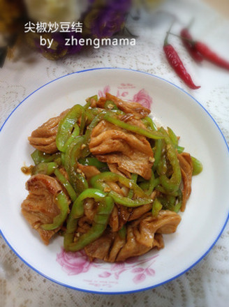 Stir-fried Bean Knot with Hot Peppers recipe