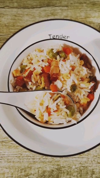 Bacon and Vegetable Braised Rice recipe