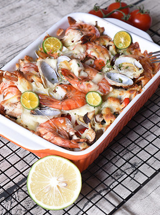 Seafood Baked Rice recipe